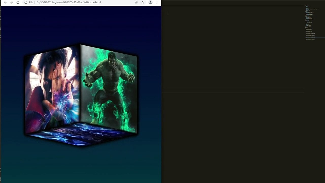 How to make 3D cube  animation in html css/Css rotating 3d effect cube with images# No_Limit_Code