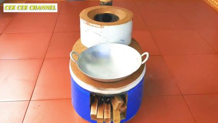 Cara membuat tungku kayu model kloset duduk. Tungku kayu modern
