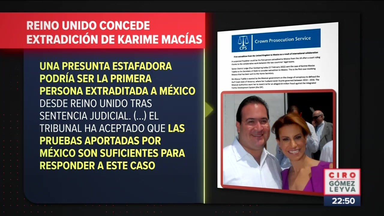Reino Unido concede extradición de exesposa de Javier Duarte