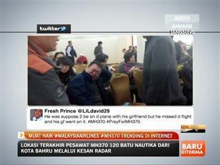 Muat Naik #MalaysiaAirlines #MH370 trending di internet
