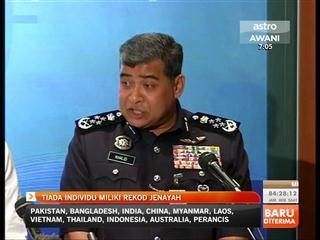 Tiada individu miliki rekod jenayah