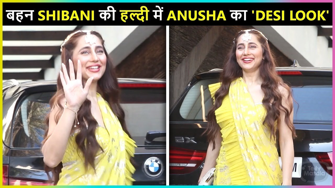 Wow! Anusha Dandekar Looks Beautiful In Saree At Her Sister Shibani's Haldi