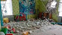 Kindergarten in eastern Ukraine caught in artillery shelling between rebels and government forces
