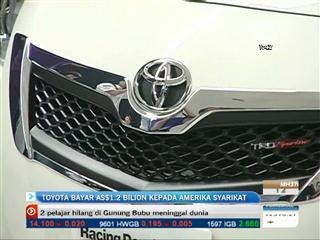 Toyota bayar AS$1.2 bilion kepada Amerika Syarikat