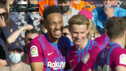 FC Barcelone - Aubameyang trouve la lucarne de Valence !
