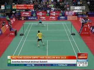 Wei Feng cedera empat hari sebelum misi 2015