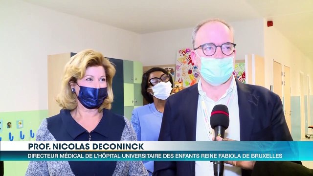 La Première Dame Dominique Ouattara, visite l'hôpital universitaire des enfants Reine Fabiola de Bruxelles