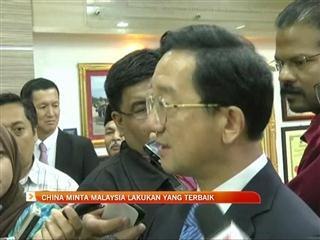 Kes culik : China minta Malaysia lakukan yang terbaik