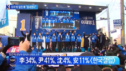 윤석열 오차범위 밖 우세…이재명 “힘내겠다”