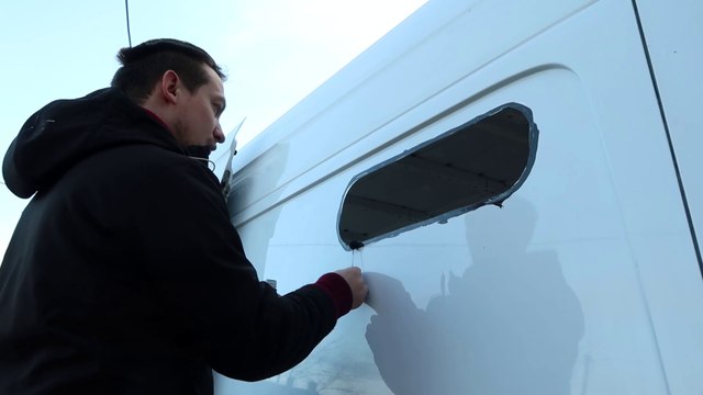 DIY Van Conversion Part 3 | Installing Windows & Changing Air Filter | Van Life UK | Wendy & Emils