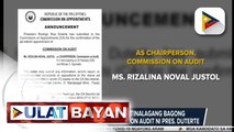 Rizalina Noval Justol, itinalagang bagong chairperson ng Commission on Audit ni Pres. Duterte