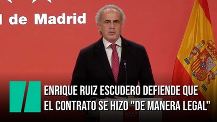 Enrique Ruiz Escudero defiende que el contrato se hizo "de manera legal"