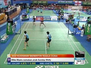 Aksi kejohanan Badminton Remaja Dunia