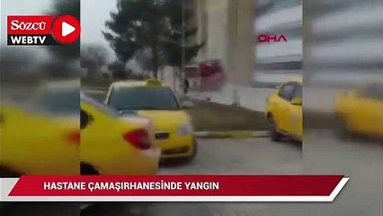 Hastane çamaşırhanesinde çıkan yangın söndürüldü