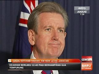 Gagal isytihar hadiah, KM NSW letak jawatan