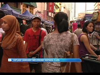 Inflasi Januari melonjak 3.4 peratus