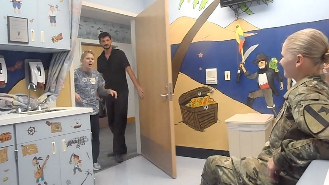 Daughter Poses As Patient To Surprise Mom Before First Deployment | Happily TV