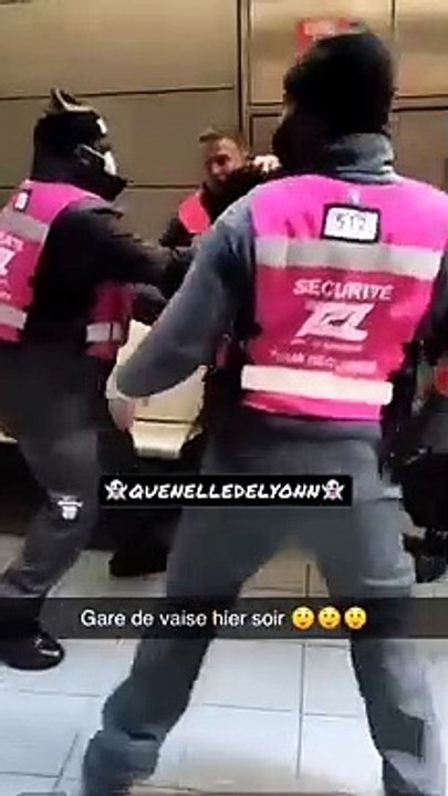 Grosse baston entre agents de sécurité et racailles à la gare de Vaise à Lyon