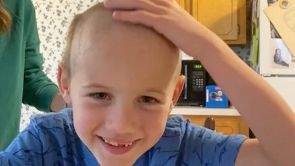 Son Battles Tears To Shave Head In Solidarity With Cancer Suffering Stepdad | Happily TV