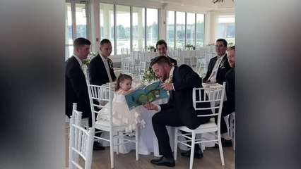 Groom Reads Kids Book To Flower Girl And Groomsmen | Happily TV