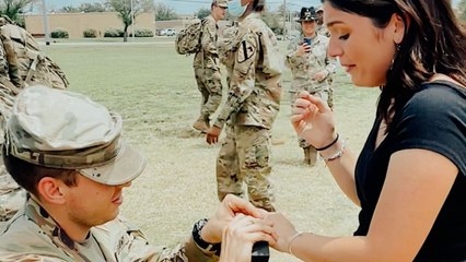 Soldier Surprises Girlfriend With Proposal After Deployment | Happily TV