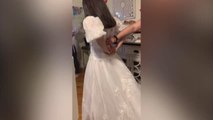 Daughter Upcycles Mom's Wedding Dress For Big Day Reveal | Happily TV