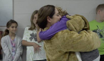 Soldier Surprises Daughter At School In Mascot Costume | Happily TV