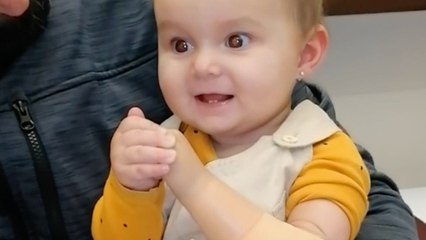 Baby Reacts To Trying Prosthetic Arm For First Time | Happily TV