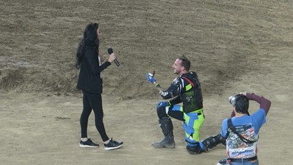 Dirt Bike Racer Crashes Before Proposing To Girlfriend As She Rushes To His Aid | Happily TV