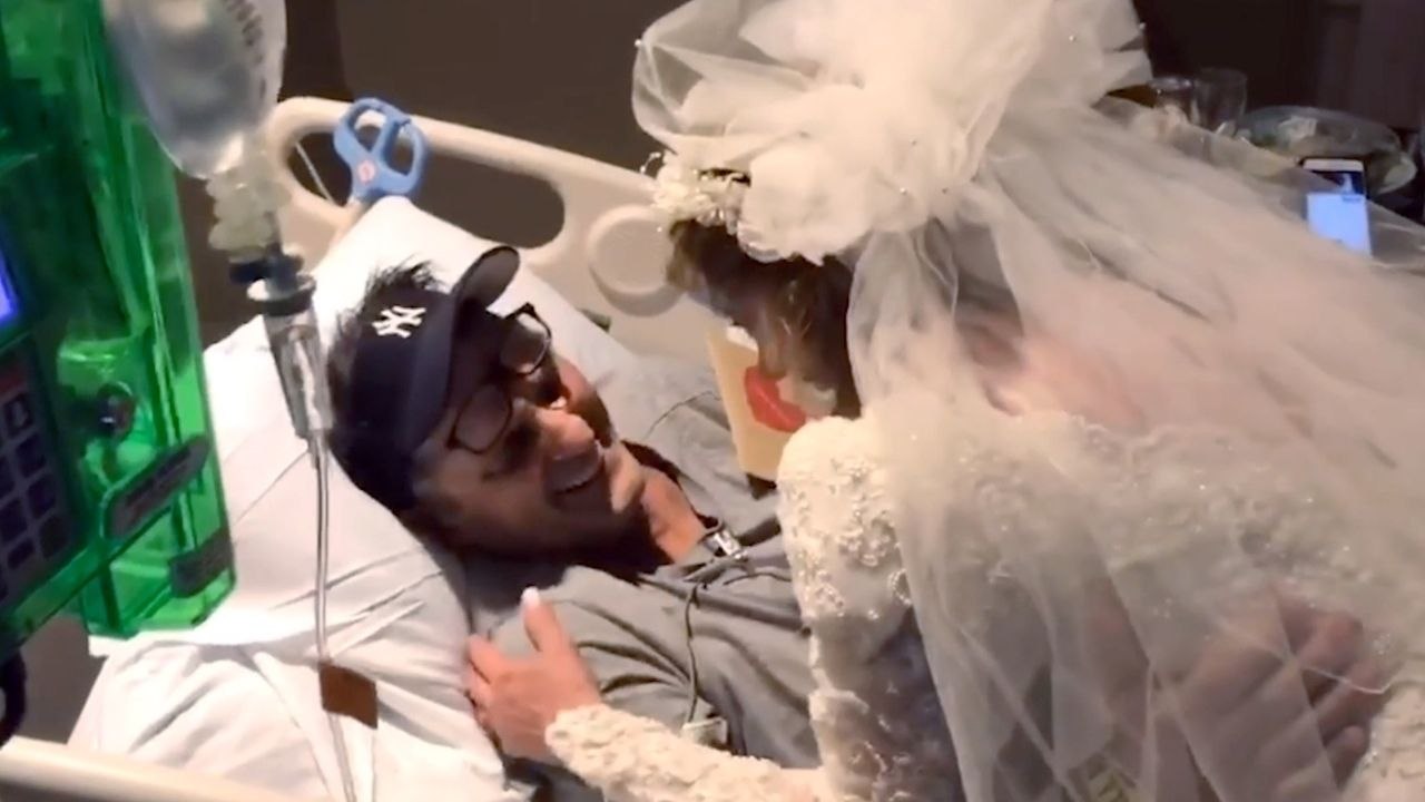 Wife Wearing Wedding Dress Surprises Husband In Hospital To Keep Up 25 Year Tradition | Happily TV