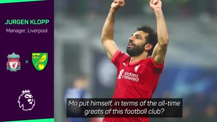 Télécharger la video: Klopp calls Salah 'absolutely insane' as he closes in on 150 goals