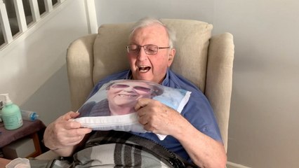 Grandfather With Dementia Surprised With Pillow Of Late Wife | Happily TV