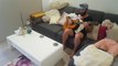 Dad Lays Twins On Guitar And Sings Them To Sleep | Happily TV