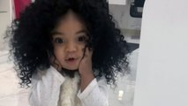 Baby's Reaction To Wigs So Dad Can See What She'll Look Like With Hair | Happily TV