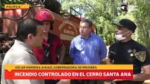 Incendio controlado en el cerro Santa Ana