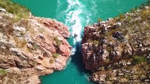 Drone Footage Captures Horizontal Waterfall In Australia | Happily TV