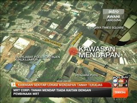 Kawasan sekitar lokasi mendapan tanah terjejas