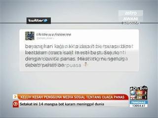 Keluh kesah pengguna media sosial tentang cuaca panas