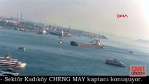 İstanbul Boğazı'nda arıza yapan geminin kurtarma görüntüleri paylaşıldı