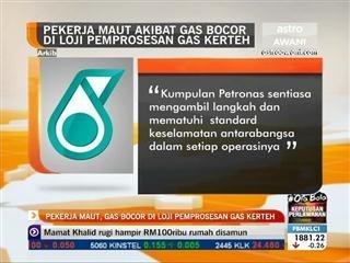Pekerja maut, gas bocor di loji pemprosesan gas Kerteh