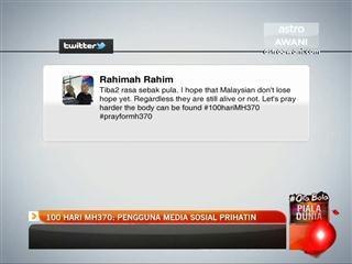 100 hari MH370: Pengguna media sosial prihatin