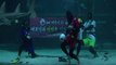 South Korean diver plays football in aquarium