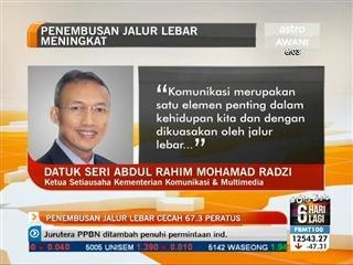Penembusan Jalur Lebar cecah 67.3 peratus