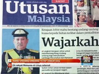 Rang undang-undang tetap dibentang