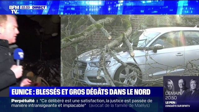 Des blessés et d'importants dégâts dans le nord de la France après le passage de la tempête Eunice