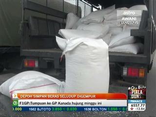 Depoh simpan beras seludup digempur