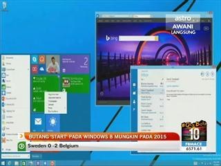 Butang 'start' pada Windows 8 mungkin pada 2015