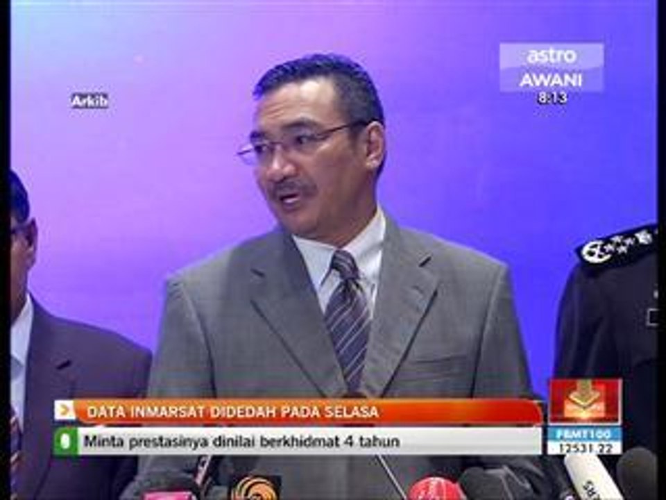 Data Inmarsat didedah pada Selasa