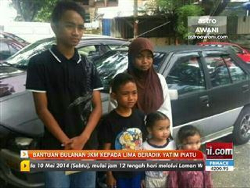 Bantuan bulanan JKM kepada lima beradik yatim piatu