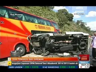 Susulan bas rempuh: Dua pemandu bas direman